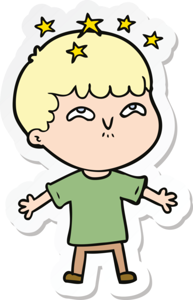 Bir insan tarafından çizilmiş bir karikatür çıkartması.