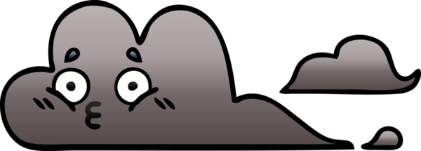 Bir insan tarafından çizilmiş bir fırtına bulutunun gölgelenmiş karikatürü