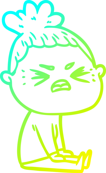 Bir insan tarafından çizilmiş kızgın bir karikatür çizimi.