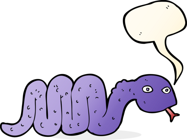 Bir insan tarafından çizilmiş komik bir çizgi film yılanı.