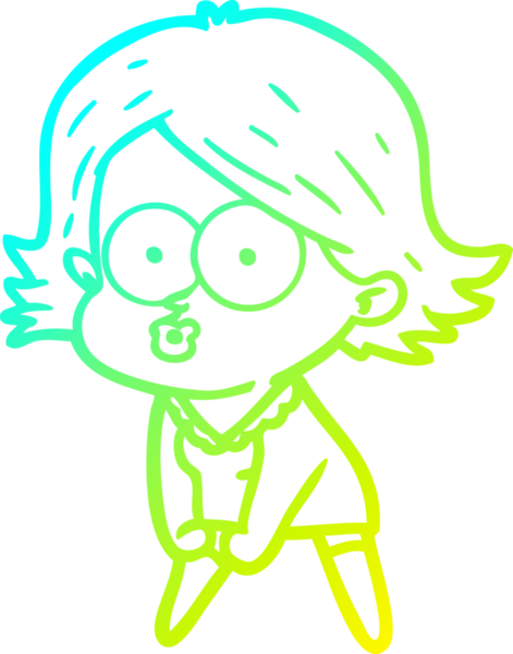 Bir insan tarafından somurtulmuş çizgi film kızı çizimi.