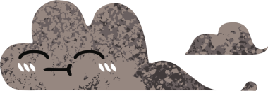 Bir insan tarafından çizilmiş bir fırtına bulutunun retro çizim tarzı karikatürü