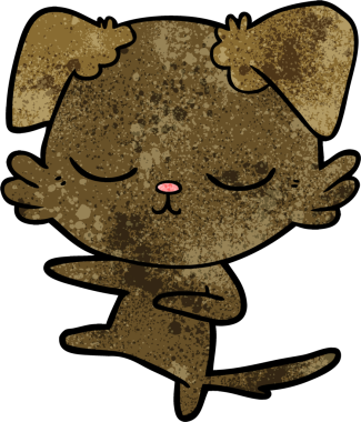 Bir insan tarafından çizilmiş şirin bir çizgi film köpeği.