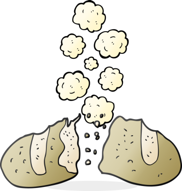 Bir insan tarafından çizilmiş bir somun ekmek.