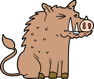 bir insan tarafından çizilmiş bir yaban domuzu