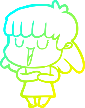 Bir insan tarafından çizilmiş bir karikatür kadın çizimi.