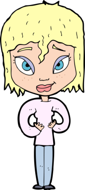 Bir insan tarafından çizilmiş, tatmin olmuş bir kadın.