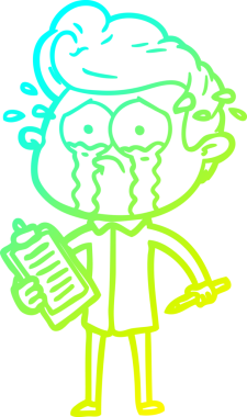 Bir insan tarafından çizilmiş ağlayan bir karikatür çizimi.