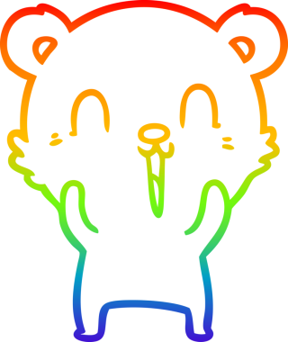 Bir insan tarafından çizilmiş mutlu bir çizgi film ayısının çizimi.