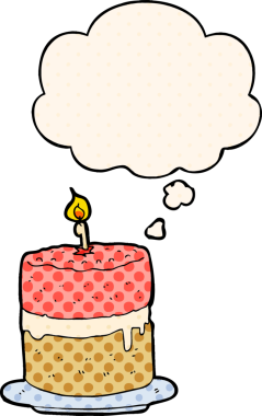 Bir insan tarafından çizilmiş, düşünce baloncuklu çizgi film pastası.