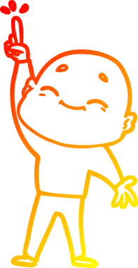 Bir insan tarafından çizilen dans eden kel bir adamın sıcak çizgi çizimi.