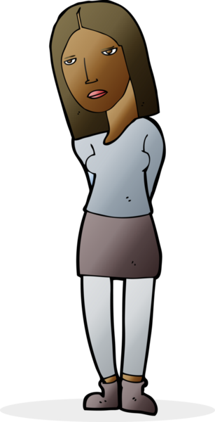 Bir insan tarafından çizilmiş bir karikatür kadını bekliyor.