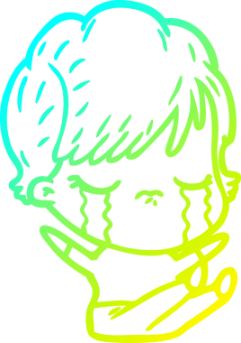 Bir insan tarafından çizilmiş ağlayan bir karikatür çizimi.