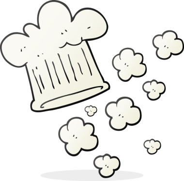 Bir insan tarafından çizilmiş serbest çizim şef şapkası.