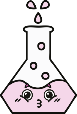 Bir insan tarafından çizilmiş bir deney şişesi çizimi.