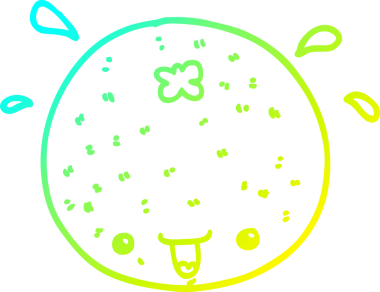 Bir insan tarafından çizilmiş soğuk gradyan portakal çizgi çizimi