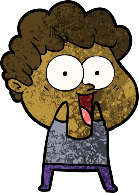 Bir insan tarafından çizilmiş mutlu bir adam.