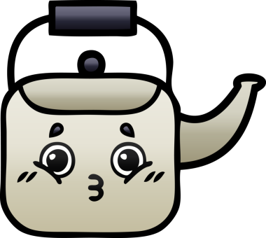 Bir insan tarafından çizilmiş gölgeli bir çaydanlık karikatürü