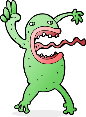 Bir insan tarafından çizilmiş çılgın bir kurbağa.