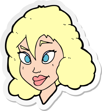 Bir insan tarafından çizilmiş güzel bir karikatür çıkartması.