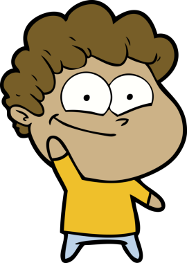 Bir insan tarafından çizilmiş mutlu bir adam.