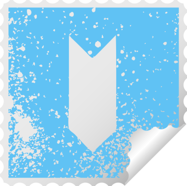 Bir insan tarafından çizilen madalya kurdelesinin çizilmiş dairesel soyma etiketi.