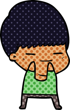 Bir insan tarafından çizilmiş kendini beğenmiş bir çocuk.