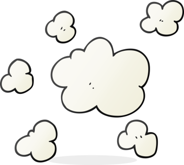 Bir insan tarafından çizilmiş karikatür buhar bulutları