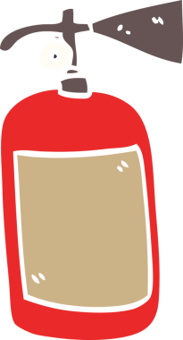 Bir insan tarafından çizilmiş çizgi film yangın söndürücüsü.