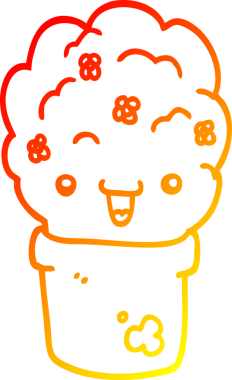 Bir insan tarafından kabın içine çizilmiş karikatür çalı çizimi