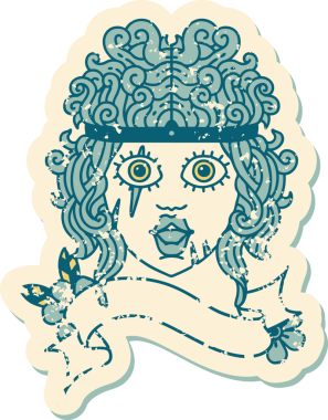 Retro Dövme Tarzı İnsan Barbar Karakteri