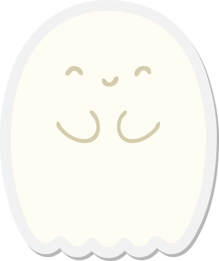 Bir insan tarafından çizilmiş cadılar bayramı hayalet çıkartması