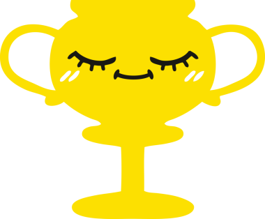 Bir insan tarafından çizilen kupanın düz renkli retro karikatürü