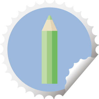 yeşil renkli kalem grafik vektör illüstrasyon yuvarlak etiket bir insan tarafından çizilmiş