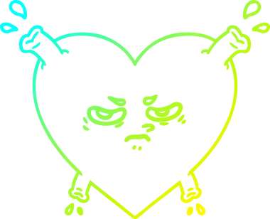 Bir insan tarafından çizilmiş karikatür kalp çizimi.