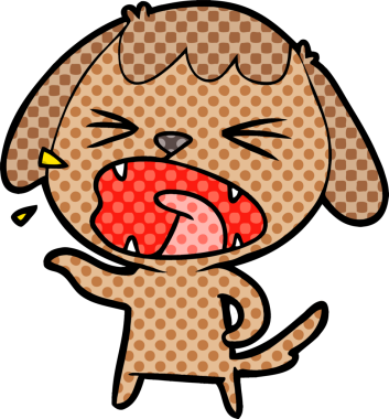 Bir insan tarafından çizilmiş şirin bir köpek havlaması.