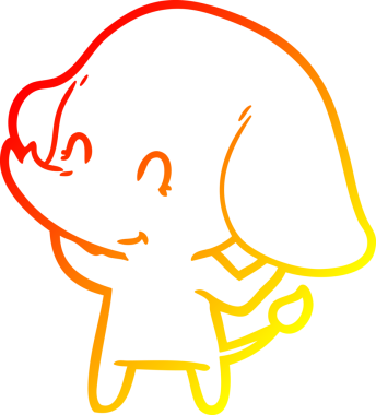 Bir insan tarafından çizilmiş şirin bir fil çizimi.