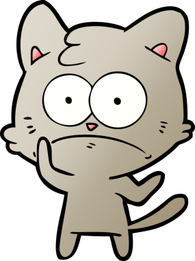 bir insan tarafından çizilmiş sinirli bir kedi.