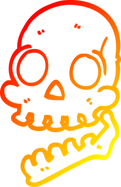 Bir insan tarafından çizilmiş bir karikatür kafatası çizimi