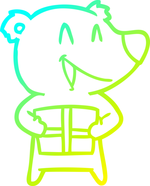 Bir kartppm ayısının insan tarafından çizilmiş soğuk çizgi çizimi