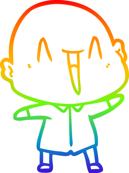 gökkuşağı gradyan çizimi mutlu bir çizgi kel adamın çizimi bir insan tarafından çizildi