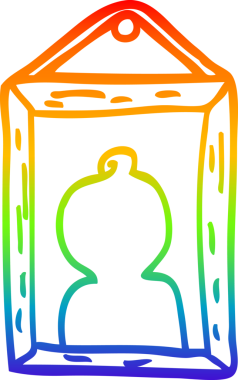 Gökkuşağı gradyan bir insan tarafından çizilmiş bir karikatür portresi