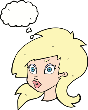 Bir insan tarafından çizilmiş düşünce balonlu bir karikatür.