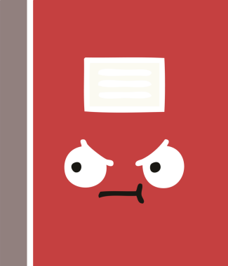 Bir insan tarafından çizilmiş düz renkli bir defter çizimi