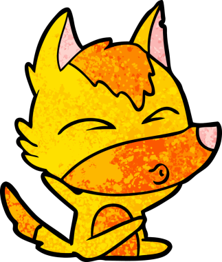 Bir insan tarafından çizilmiş tilki çizgi film karakteri