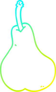 Bir insan tarafından çizilmiş bir armut karikatürünün soğuk gradyan çizimi