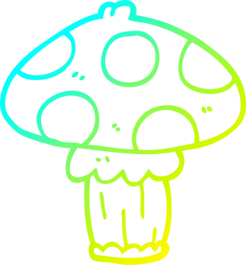 Bir insan tarafından çizilmiş bir mantarın soğuk gradyan çizimi