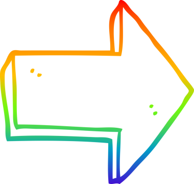 gökkuşağı gradyan çizgi çizimi Bir insan tarafından çizilmiş ok