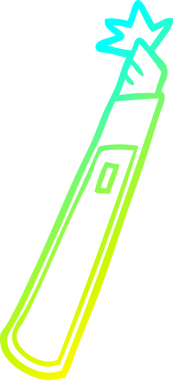 Bir insan tarafından çizilmiş karikatür sanatı bıçağının soğuk eğim çizgisi.