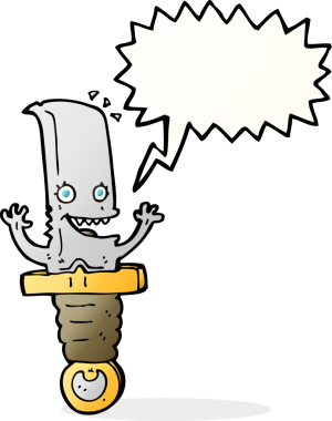 Bir insan tarafından çizilmiş konuşma balonu olan çılgın bir çizgi film karakteri.